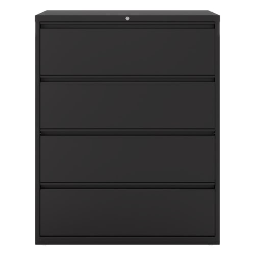 Hirsh 42" Wide 4 Drawer Metal Lateral File Cabinet, Black